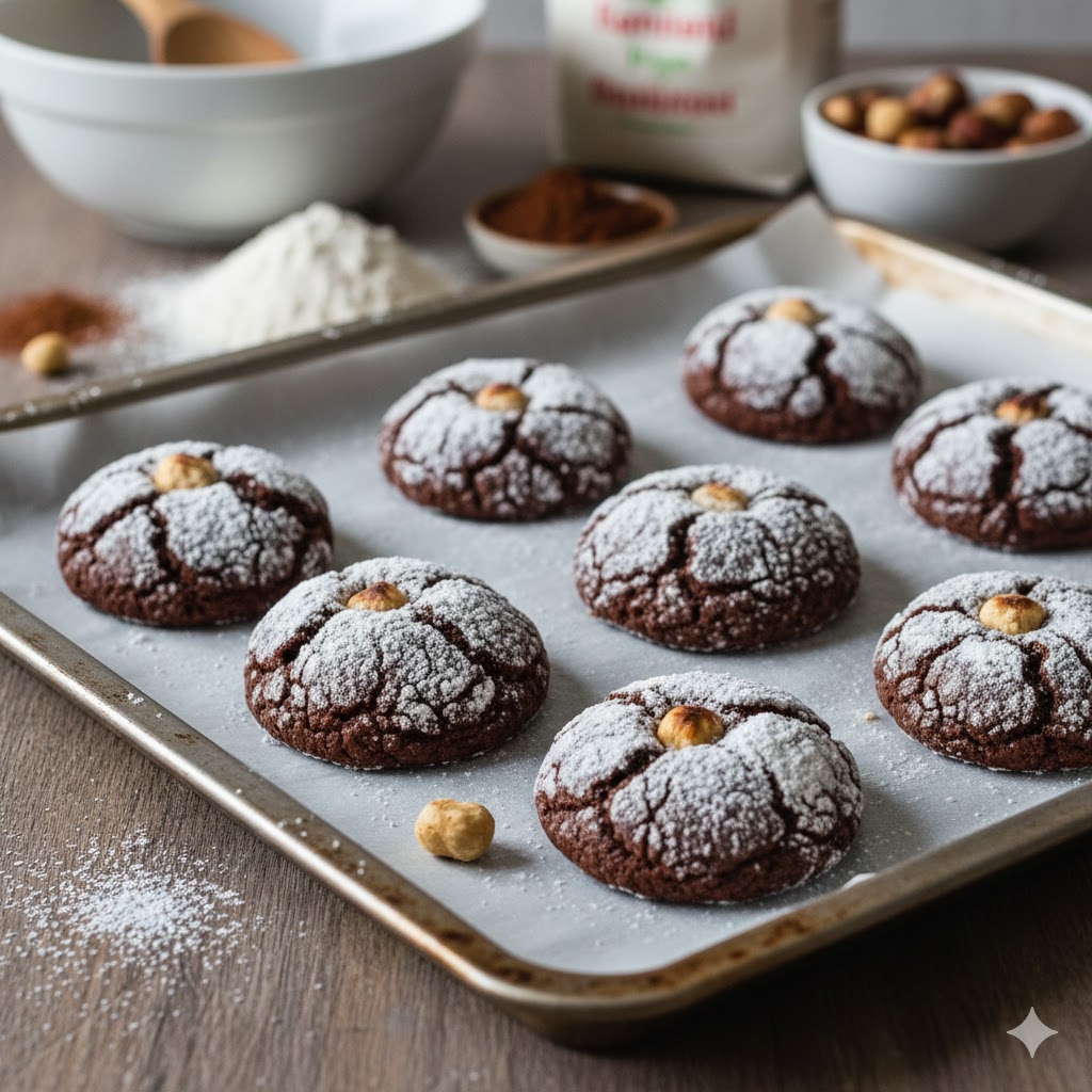 Kakaolu Fındıklı Çatlak Kurabiye Tarifi