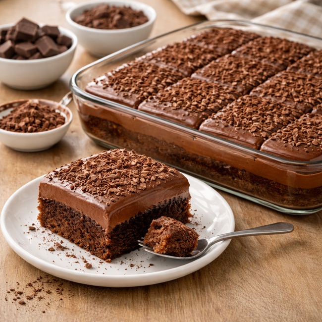 Çikolatalı Borcam Pastası (Yumuşak Kekli – Yoğun Çikolatalı)