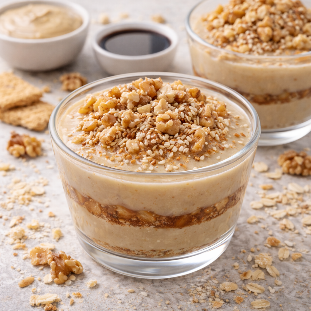 Tahinli Pekmezli Kup Tatlısı (Şekersiz & Fırınsız)